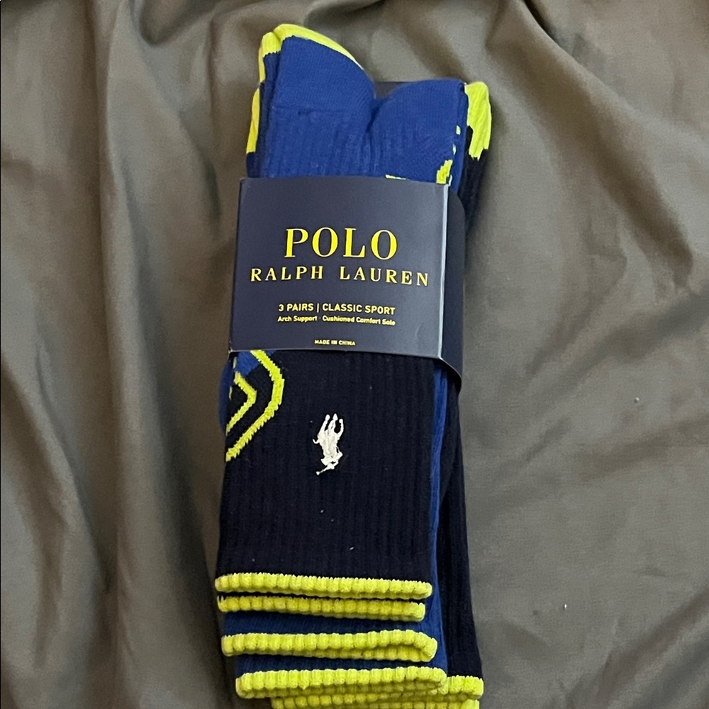 NWT  3 pairs Polo by Ralph Lauren Men's Socks